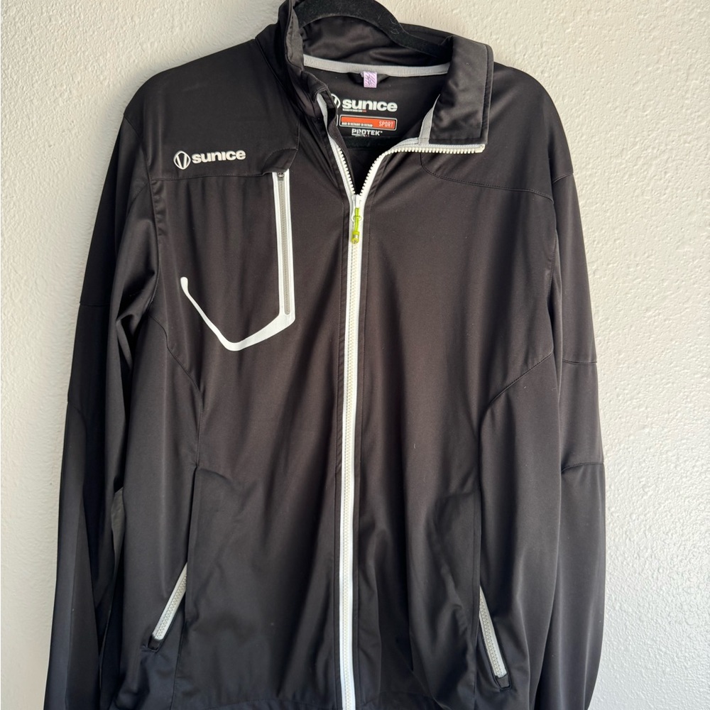 Sunice Black Performance Jacket with White Accents